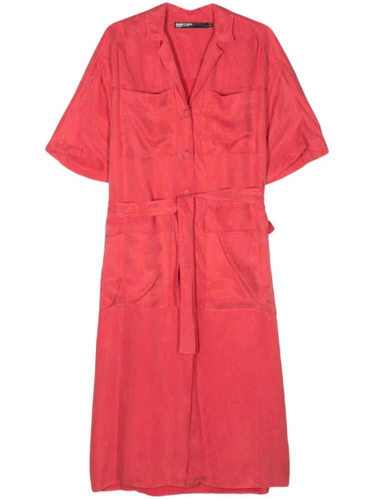 Bimba y Lola belted midi shirt dress - Red Cover