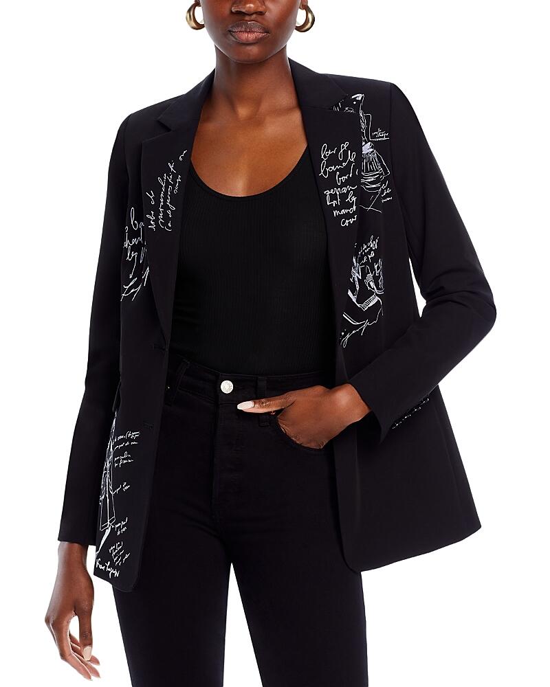 Karl Lagerfeld Paris Script Print Blazer Cover