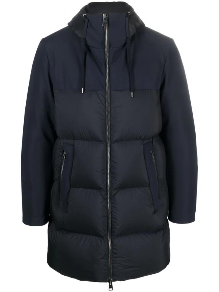 Herno hooded goose-down coat - Blue Cover