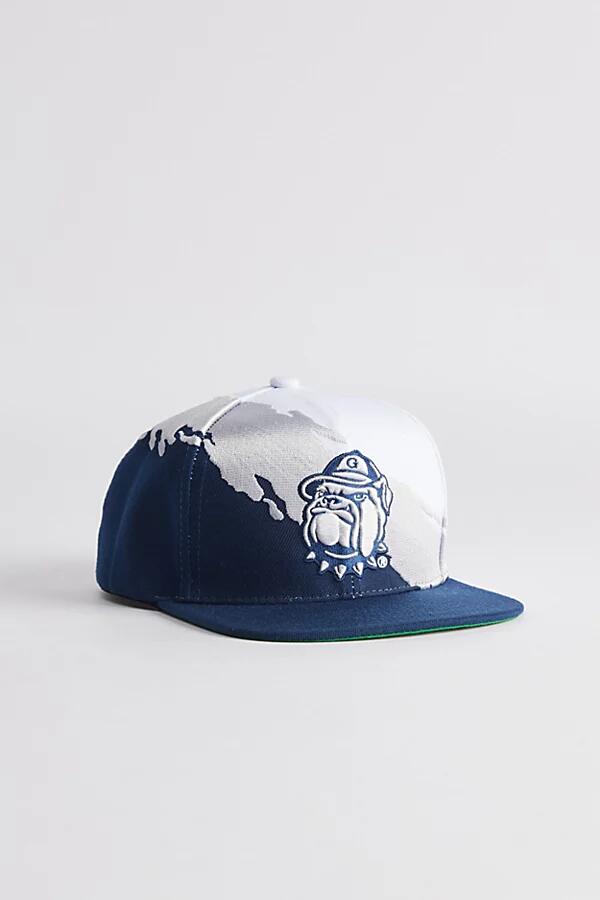 Mitchell & Ness NCAA Georgetown University Paintbrush Snapback Hat in White Cover