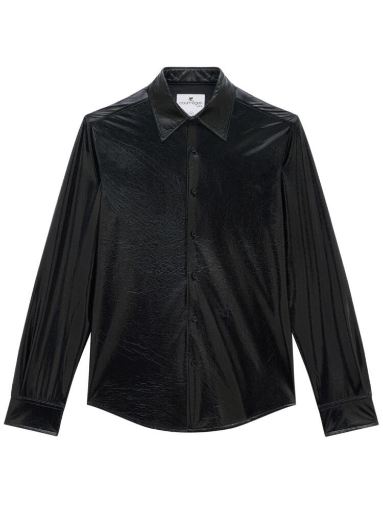 Courrèges faux-leather button-up shirt - Black Cover