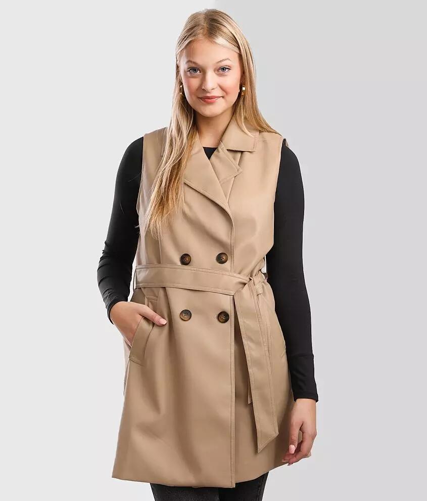 Hyfve Faux Leather Trench Vest Cover