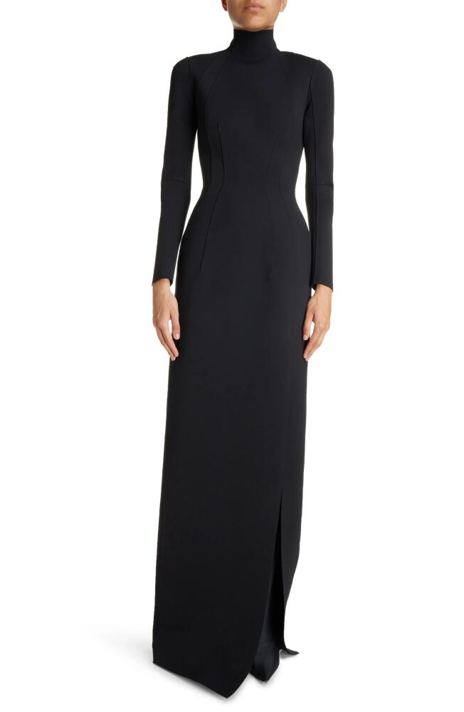 Balenciaga Raised Seam Long Sleeve Fitted Gown in Black Cover