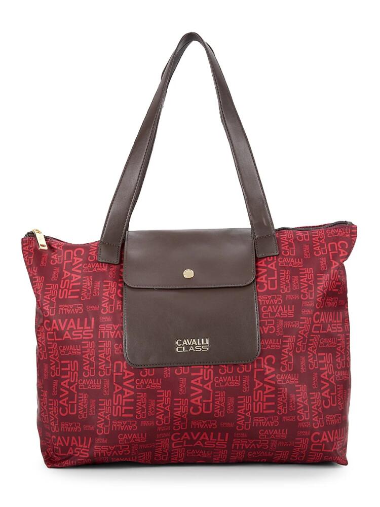 Cavalli Class by Roberto Cavalli Women's Large Monogram Print Tote - Red Cover