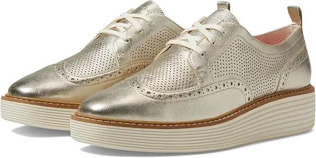 Cole Haan Originalgrand Platform Wing Tip Oxford (Gold Talca/Ivory) Women's Shoes Cover