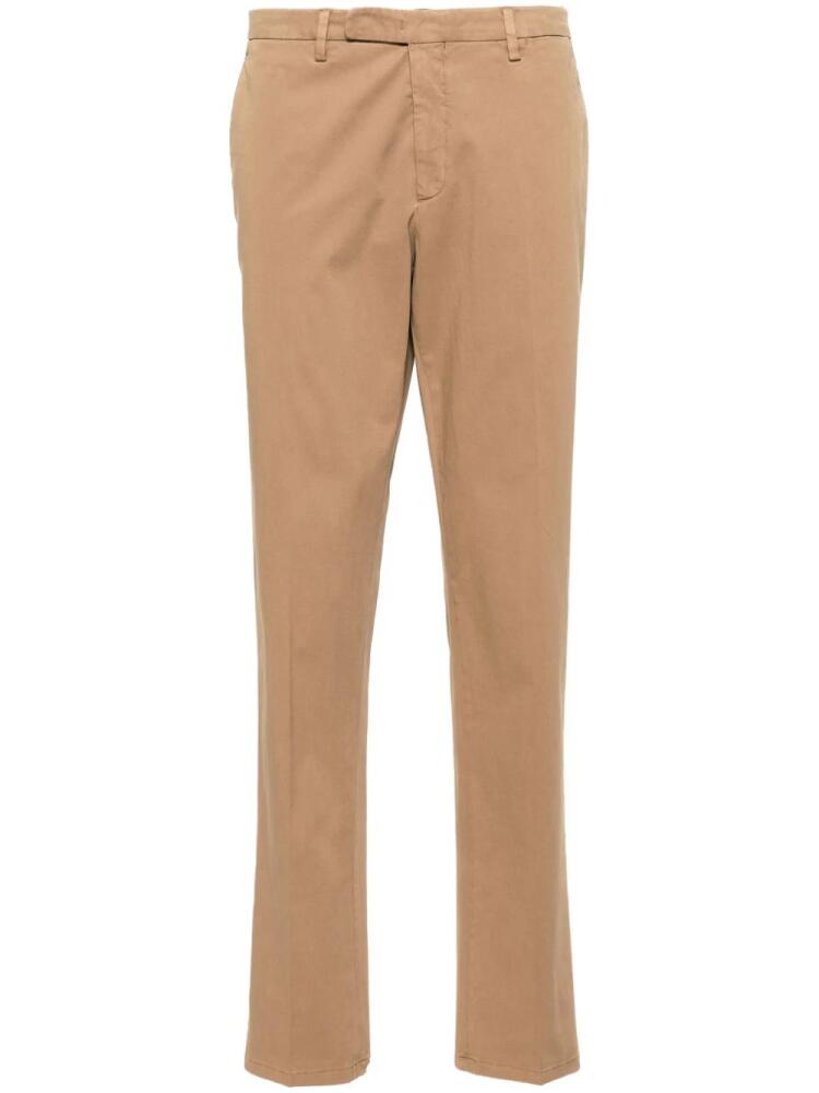 Boglioli tapered-leg cotton chino trousers - Brown Cover