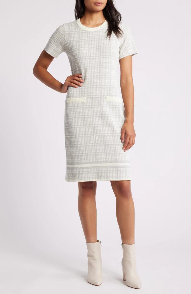 Julia Jordan Short Sleeve Sweater Dress in Ivory Grey Cover