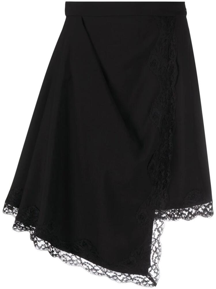 Alexander McQueen lace-embellished asymmetric skirt - Black Cover