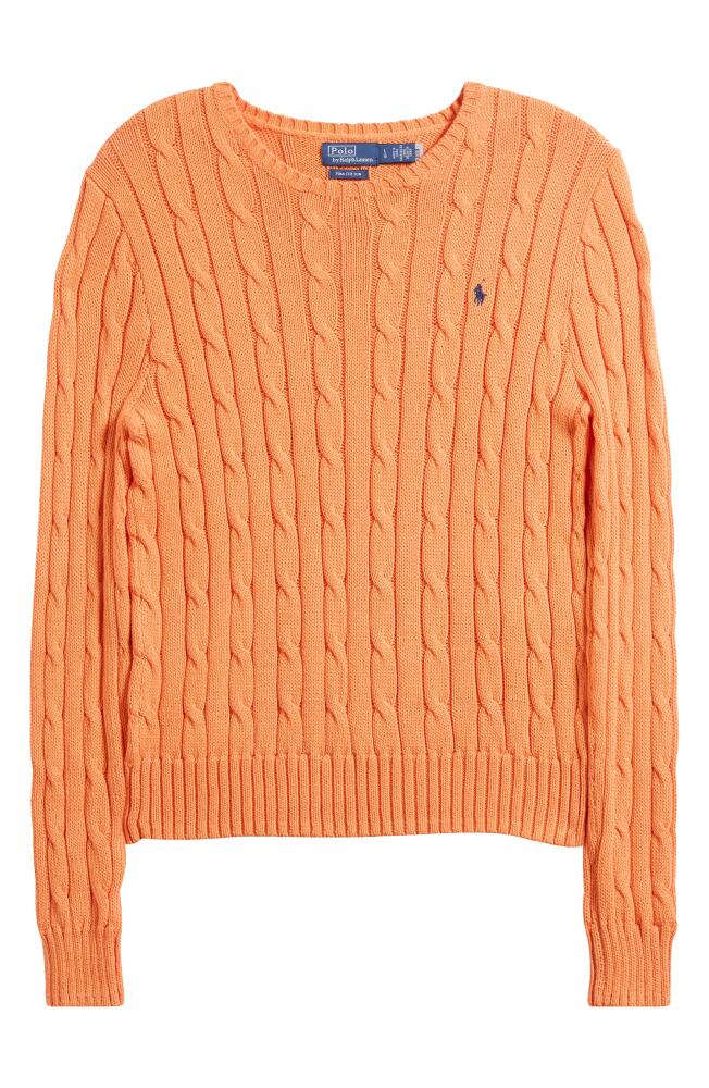 Polo Ralph Lauren Julianna Cotton Cable Sweater in Sun Orange Cover