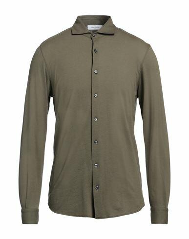 Gran Sasso Man Shirt Military green Cotton Cover