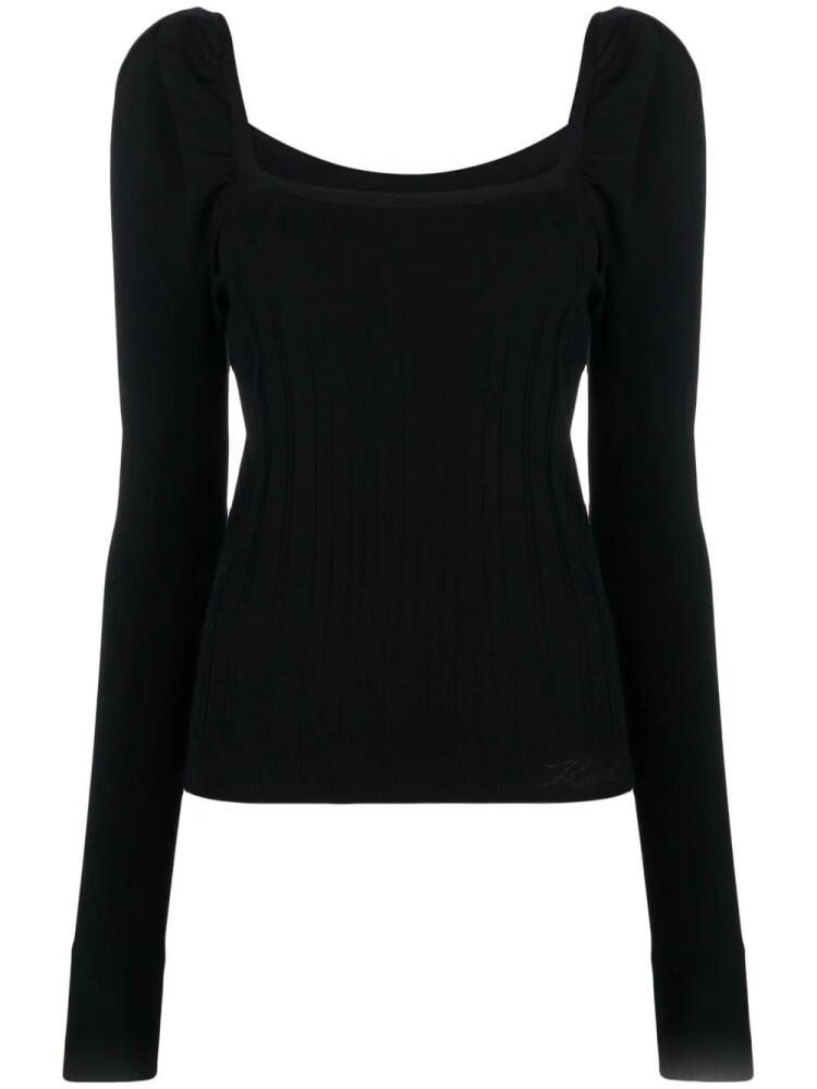 Karl Lagerfeld lightweight puff sleeve sweater - Black Cover