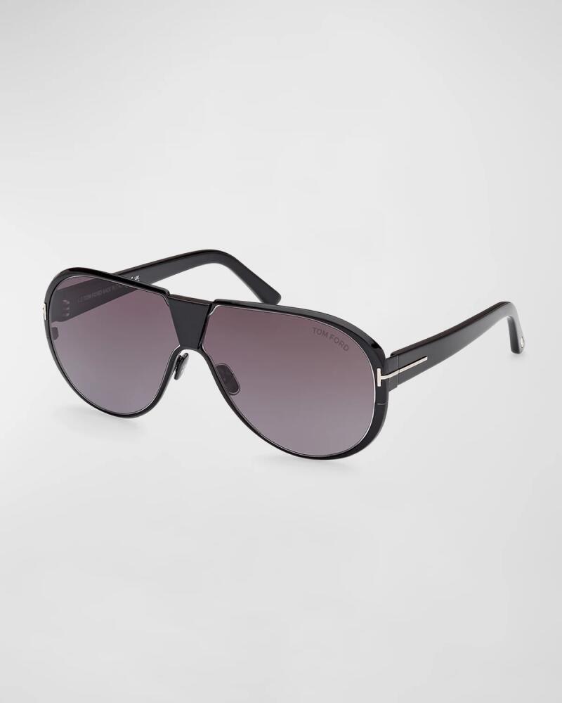 TOM FORD Men's Vicenzo Metal and Acetate Aviator Sunglasses Cover