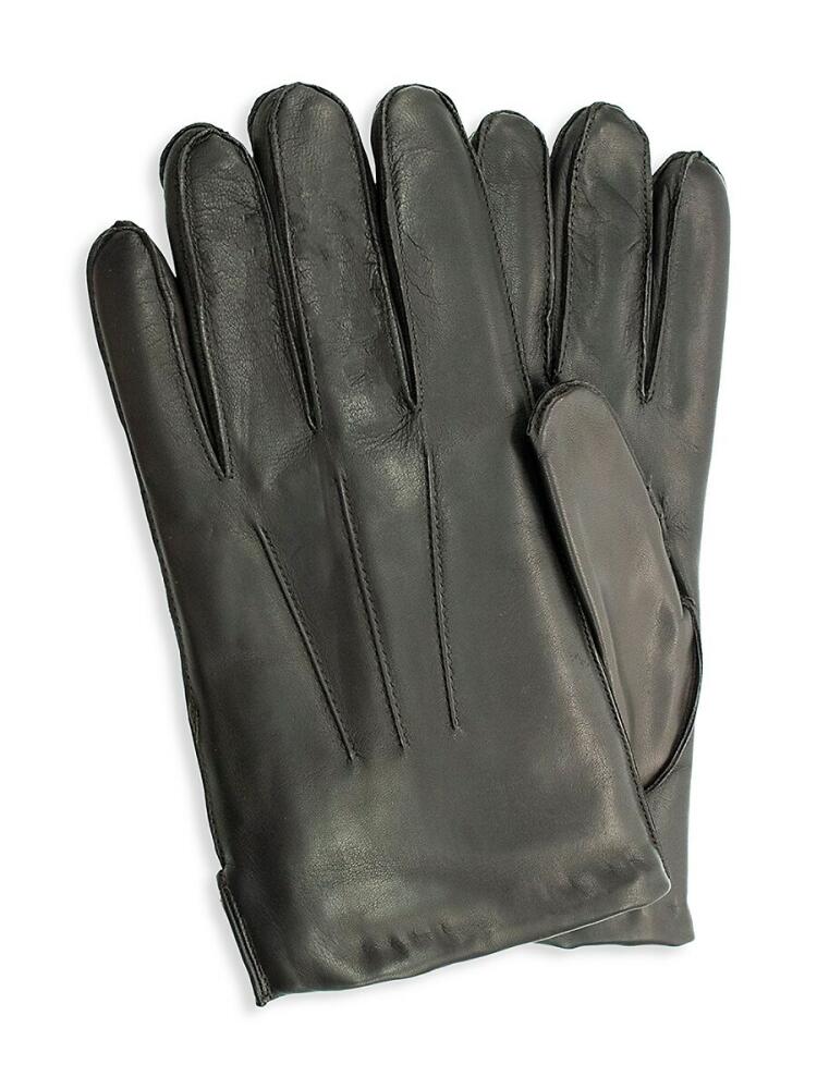 Portolano Men's Faux Fur Lined Leather Gloves - Brown Cover