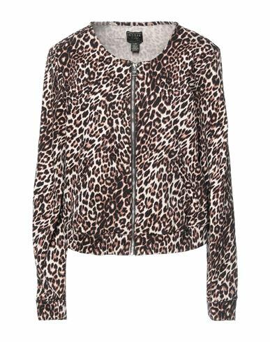 Guess Woman Jacket Cocoa Cotton, Elastane Cover