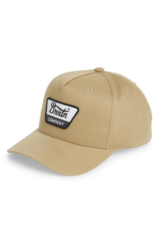 Brixton Linwood Snapback Baseball Cap in Khaki/Black/White Cover