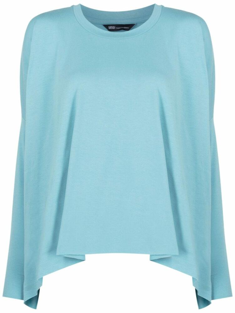 Uma | Raquel Davidowicz curved-hem long-sleeved top - Blue Cover