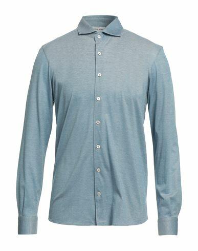 Gran Sasso Man Shirt Navy blue Cotton Cover