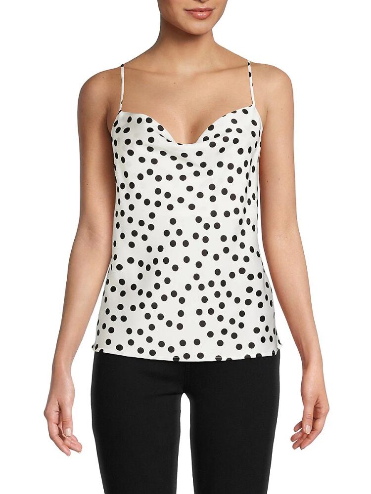 Renee C. Women's Polka Dot Satin Tank Top - Ivory Cover