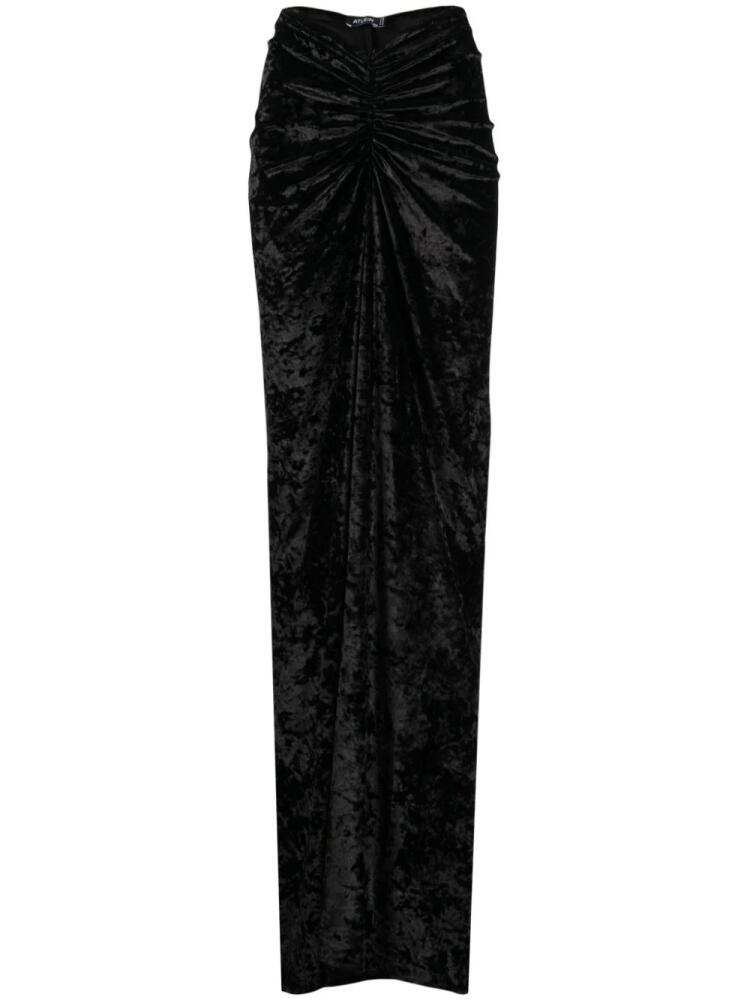 Atlein velvet-finish ruched-detailing skirt - Black Cover