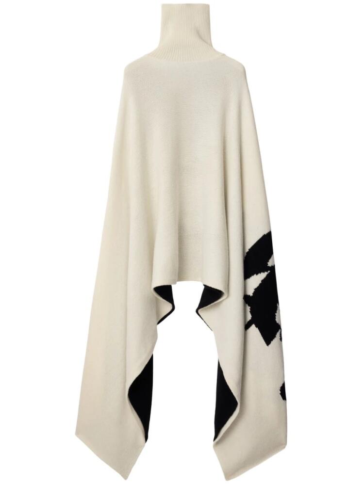 Burberry Equestrian Knight cashmere reversible cape - Neutrals Cover