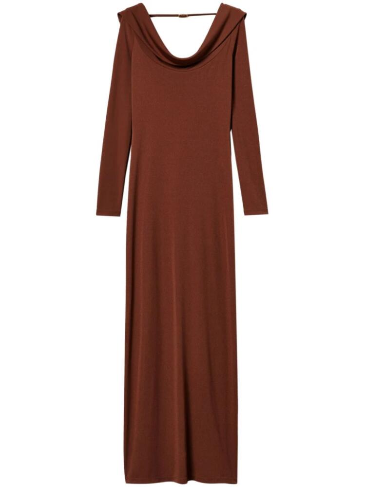 TWINSET draped maxi dress - Brown Cover