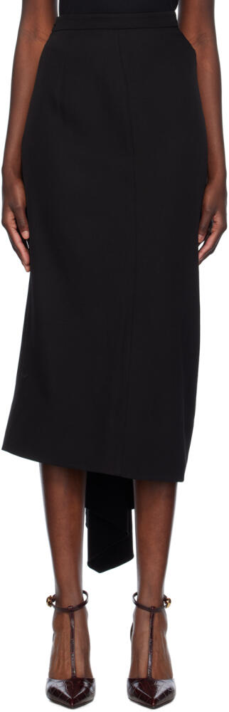 Erdem Black Draped Midi Skirt Cover