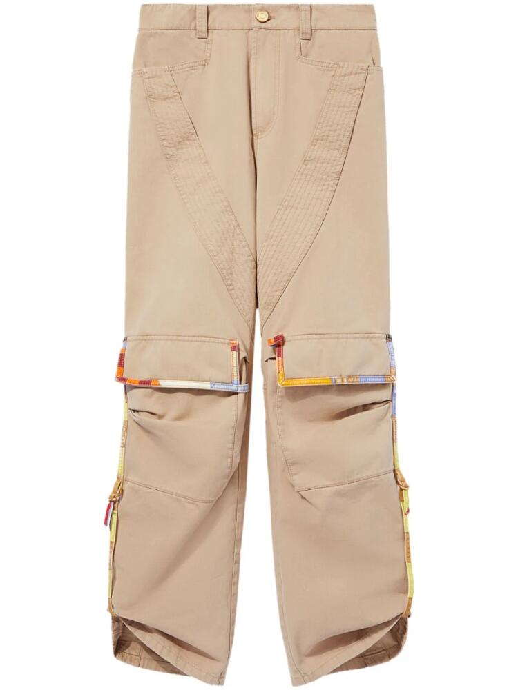 PUCCI patterned-trim cotton cargo trousers - Neutrals Cover