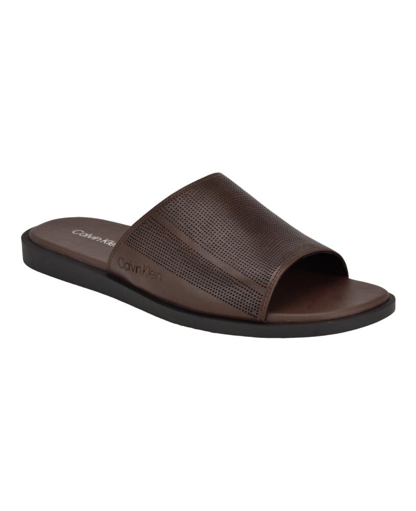 Calvin Klein Men's Espar Casual Slip-On Sandals - Medium Brown Cover