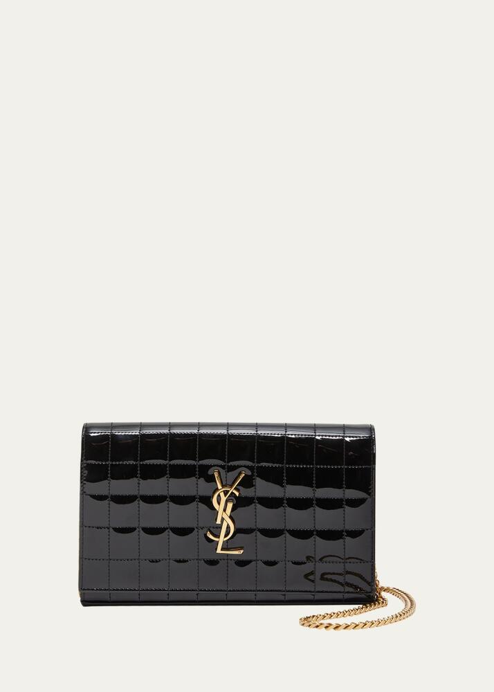 Saint Laurent Cassandre YSL Wallet on Chain in Quilted Patent Leather Cover