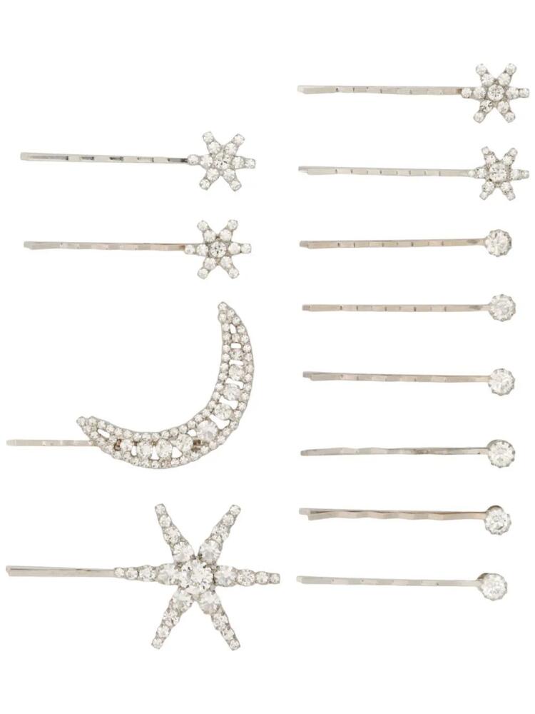 Jennifer Behr set of 12 Supernova crystal-embellished hairclips - Silver Cover