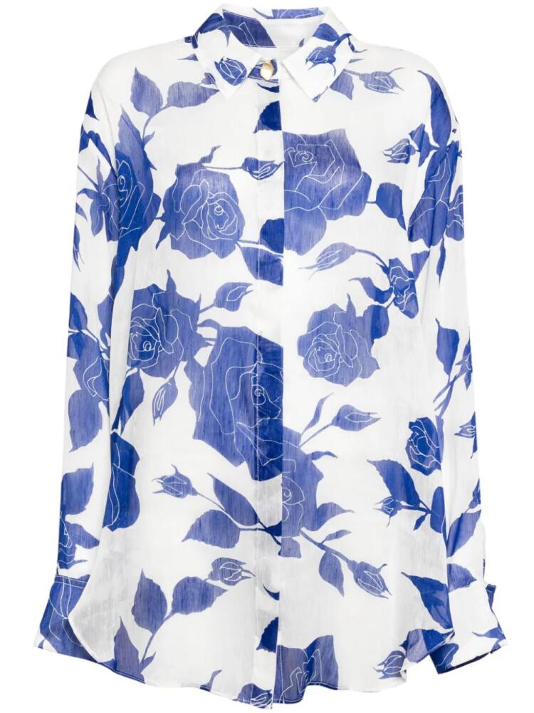 Aje Belonging floral-print shirt - Blue Cover