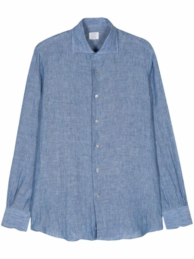 Mazzarelli chambray linen shirt - Blue Cover