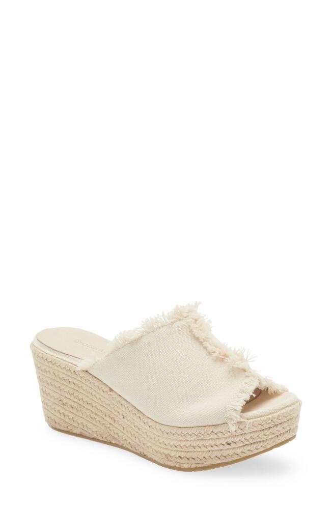 Chocolat Blu Platform Wedge Sandal in Natural Linen Cover