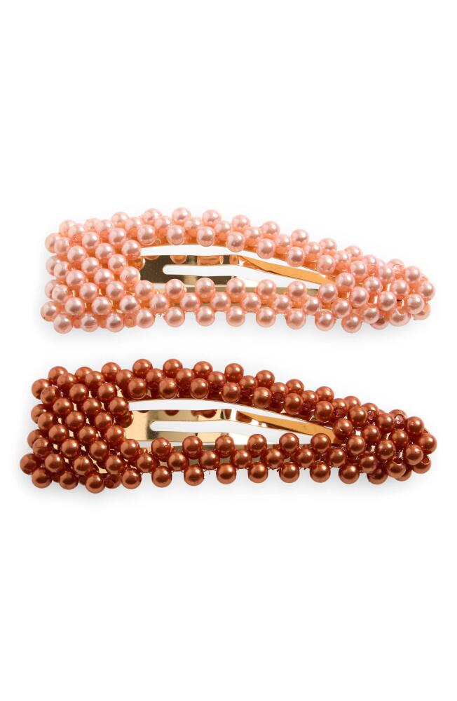 BP. 2-Pack Assorted Beaded Hair Clips in Pink- Brown Cover