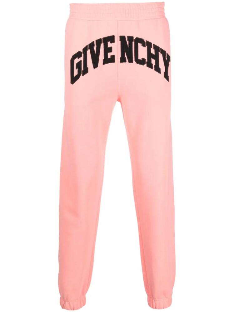 Givenchy logo-embroidered cotton track pants - Pink Cover