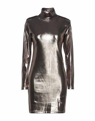 Marc Ellis Woman Mini dress Bronze Polyester, Elastane Cover