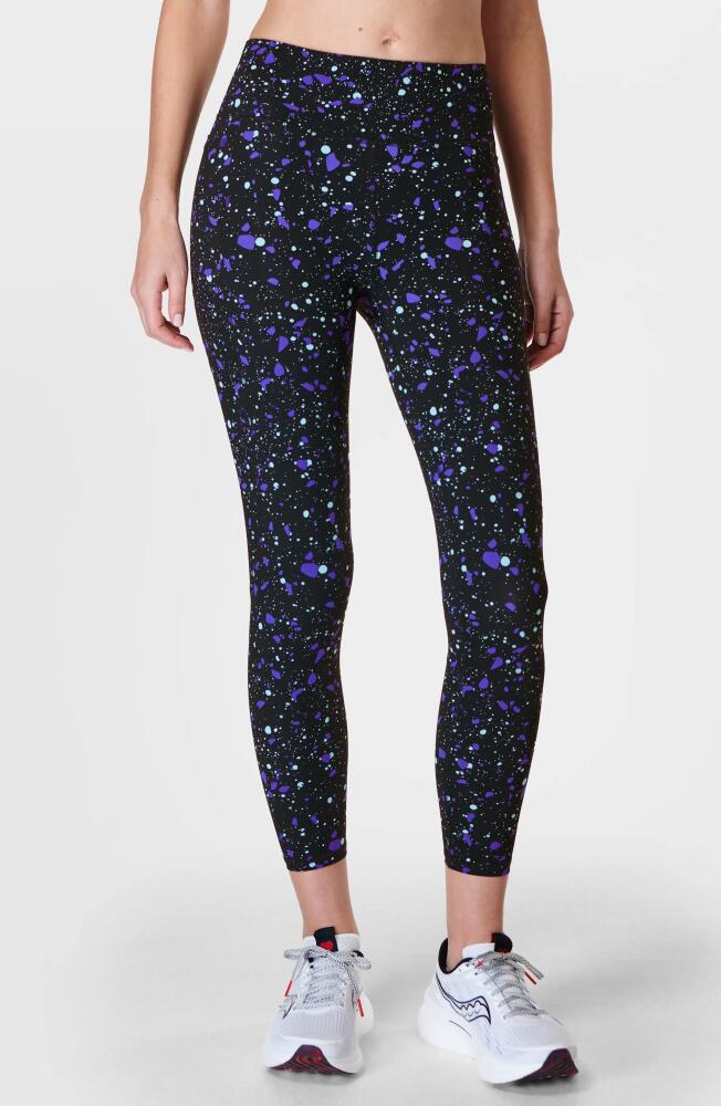 Sweaty Betty Zero Gravity Pocket 7/8 Leggings in Purple Marble Terazzo Print Cover