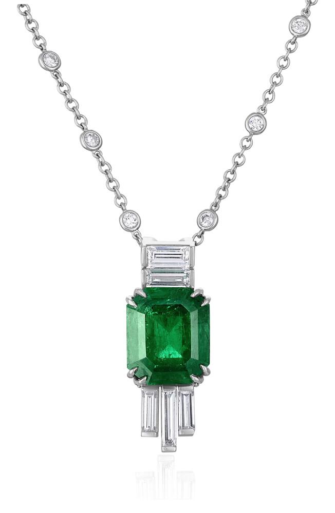 Mindi Mond Emerald & Diamond Pendant Necklace in White/Emerald/Diamond Cover