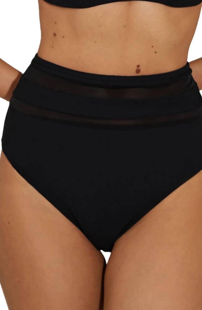 Reiss Jemma Sheer Panel Bikini Bottoms in Black Cover