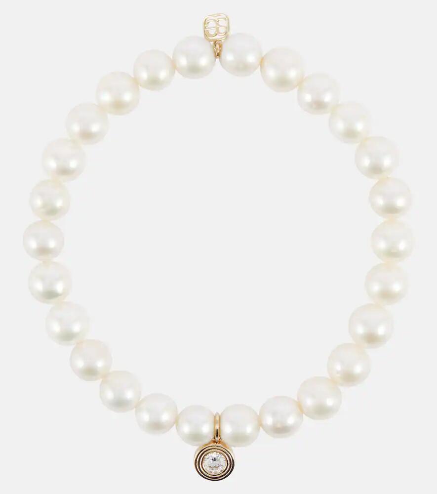 Sydney Evan 14kt gold and pearl bracelet with diamond Cover