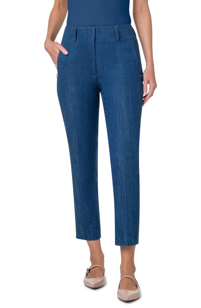 Akris Connor Cotton Stretch Denim Ankle Pants Cover