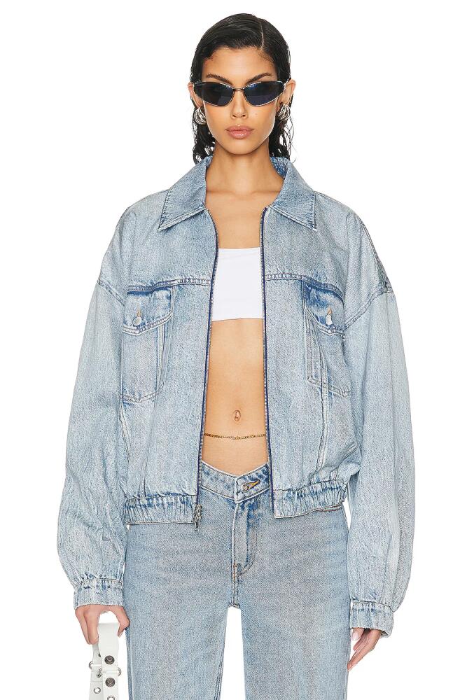 Alexander Wang Printed Bomber Jacket in Blue Cover