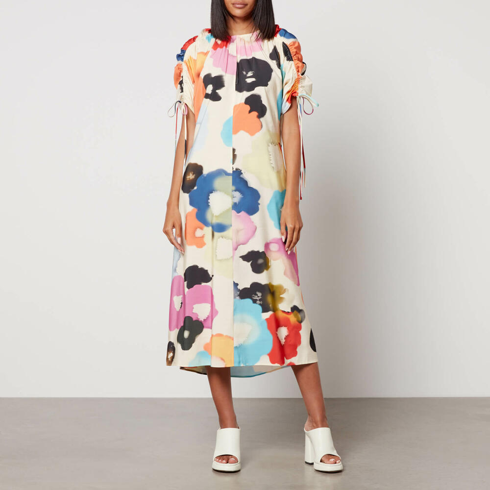 Stine Goya Funda Floral-Print Satin Midi Dress Cover