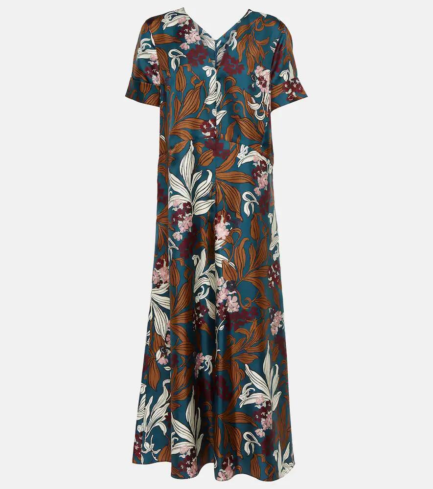 'S Max Mara Paolo floral silk midi dress Cover