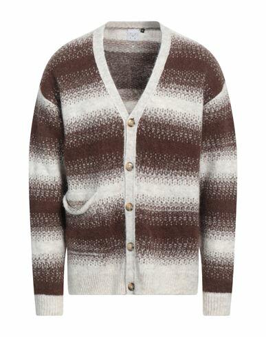 Pop Trading Company Man Cardigan Brown Acrylic, Polyamide, Wool, Mohair wool Cover