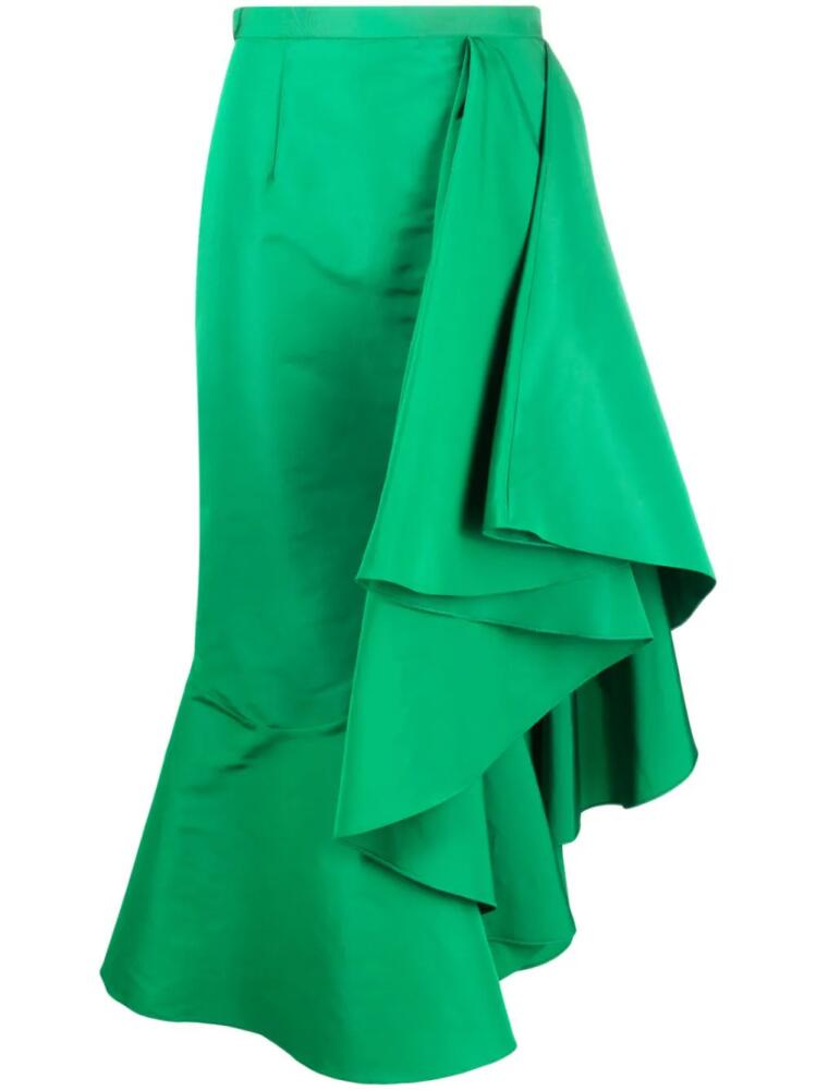 Alexander McQueen asymmetric flared midi skirt - Green Cover