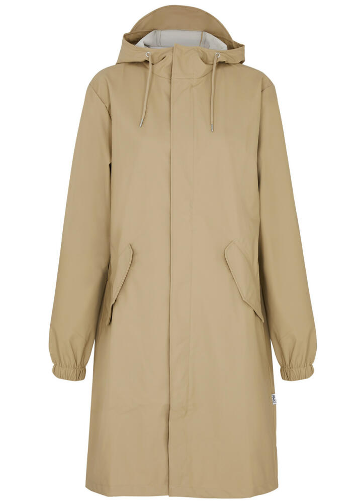 Rains Fishtail Hooded Rubberised Parka - Beige Cover