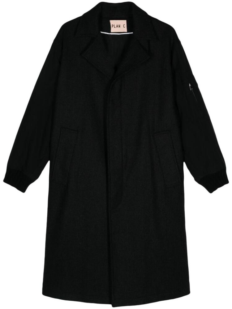 Plan C panelled-design wool coat - Black Cover