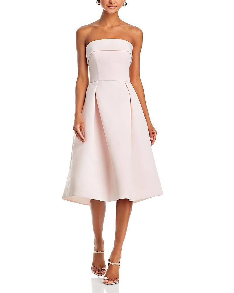 Amsale Foldover Strapless Midi Dress Cover