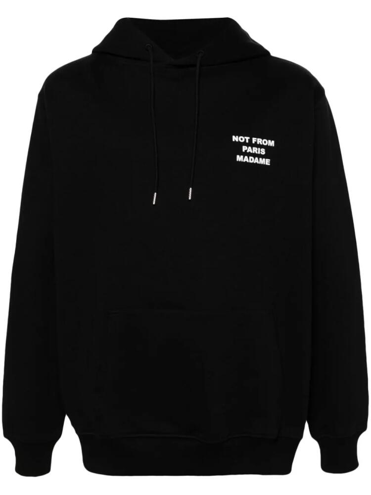 Drôle De Monsieur slogan-print cotton hoodie - Black Cover